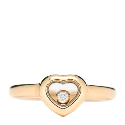 Chopard 18K Yellow Gold Diamond Happy Heart Ring 51 5.75 1 of 6