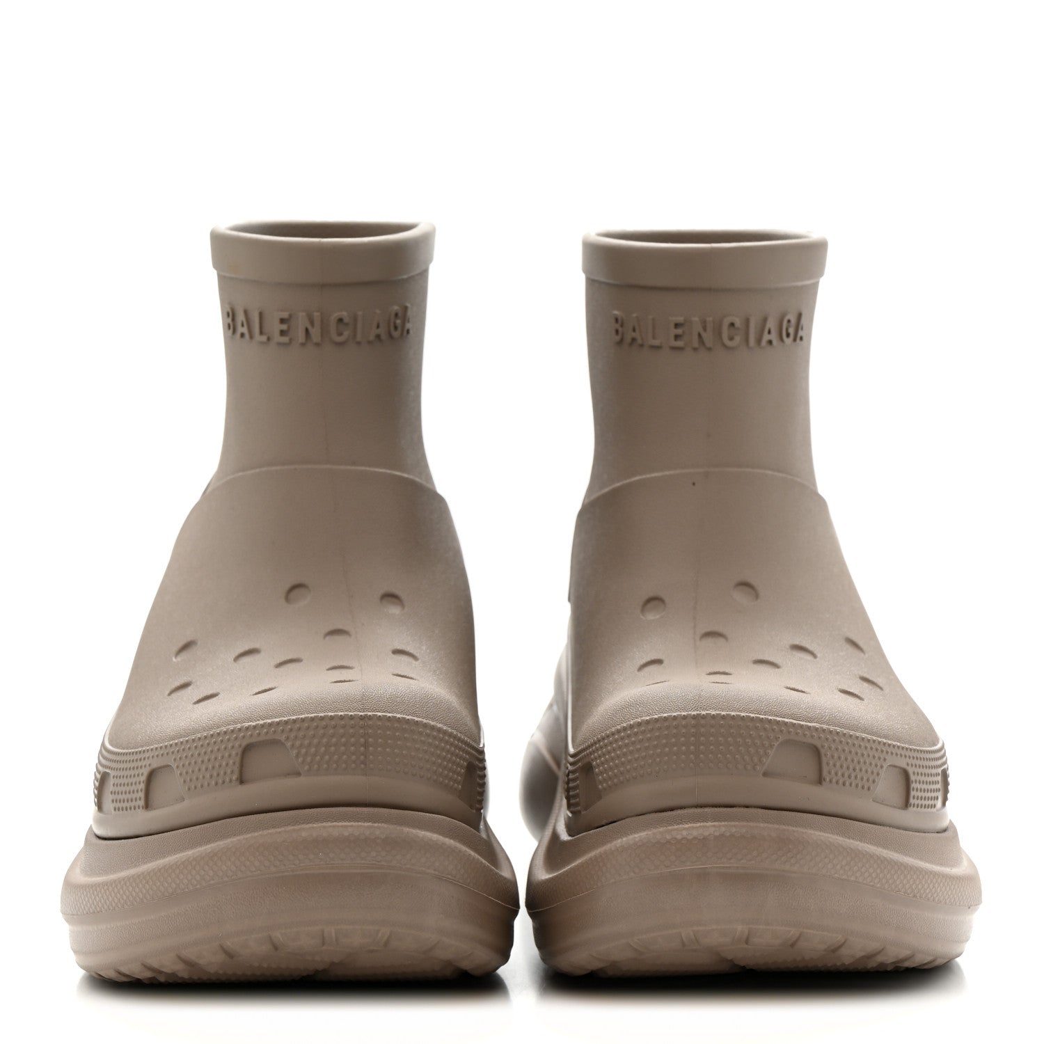 Balenciaga X CROCS Rubber Womens Low Top Rain Boots 39 Beige 3 of 9