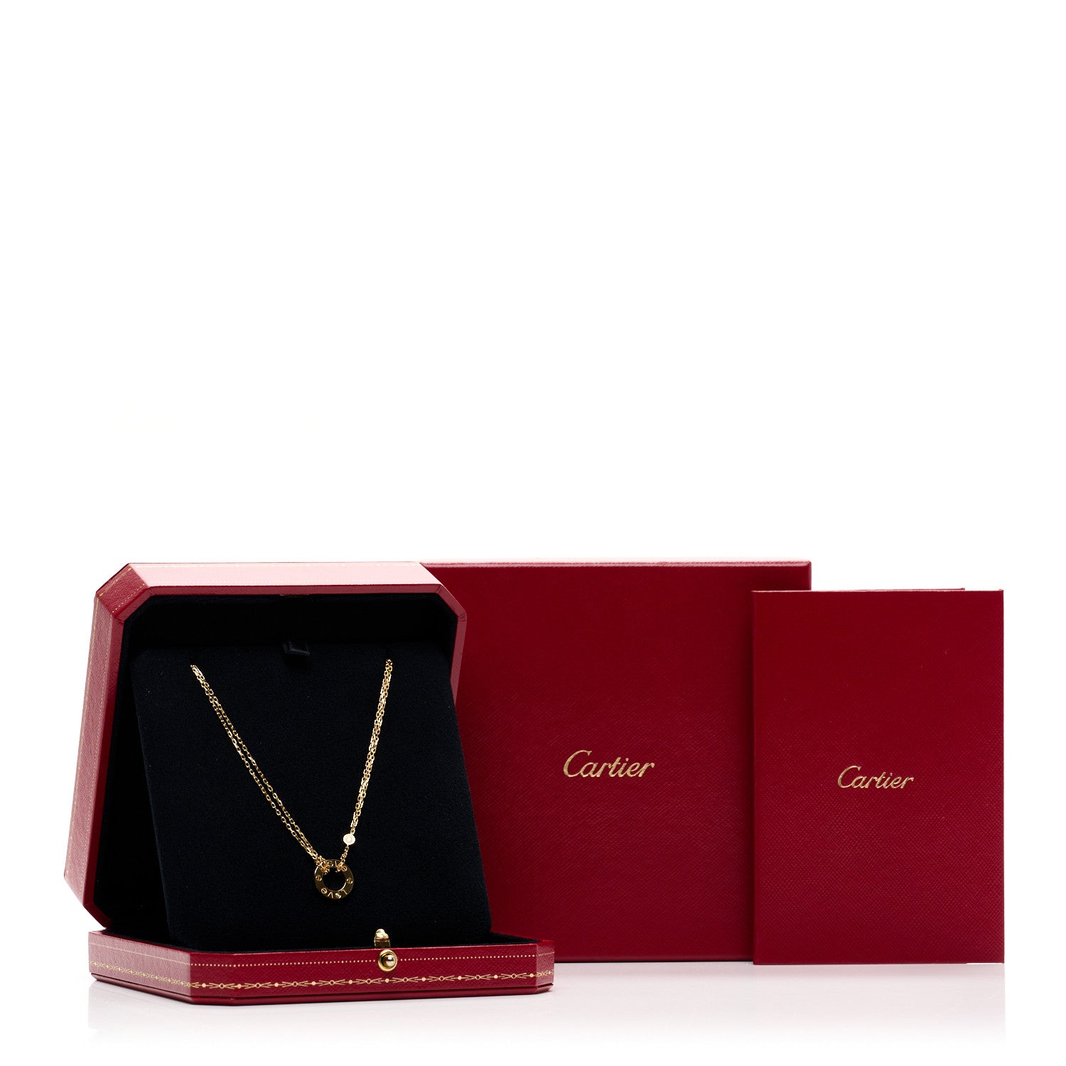 Cartier 18K Yellow Gold 2 Diamond LOVE Necklace 5 of 5