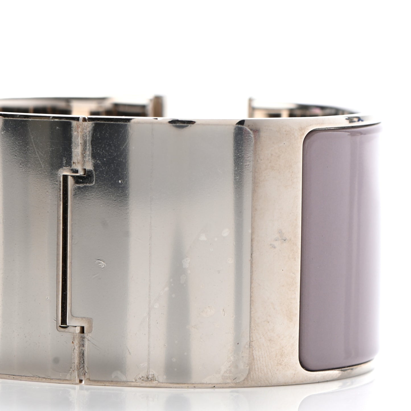 Enamel Extra Wide Clic Clac H Bracelet PM Parme White