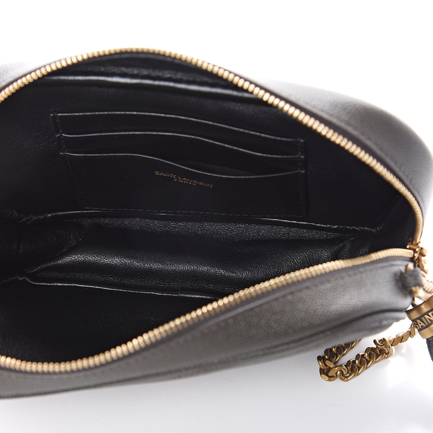 Saint Laurent Grain De Poudre Matelasse Monogram Mini Lou Camera Bag Dark Smog 4 of 7