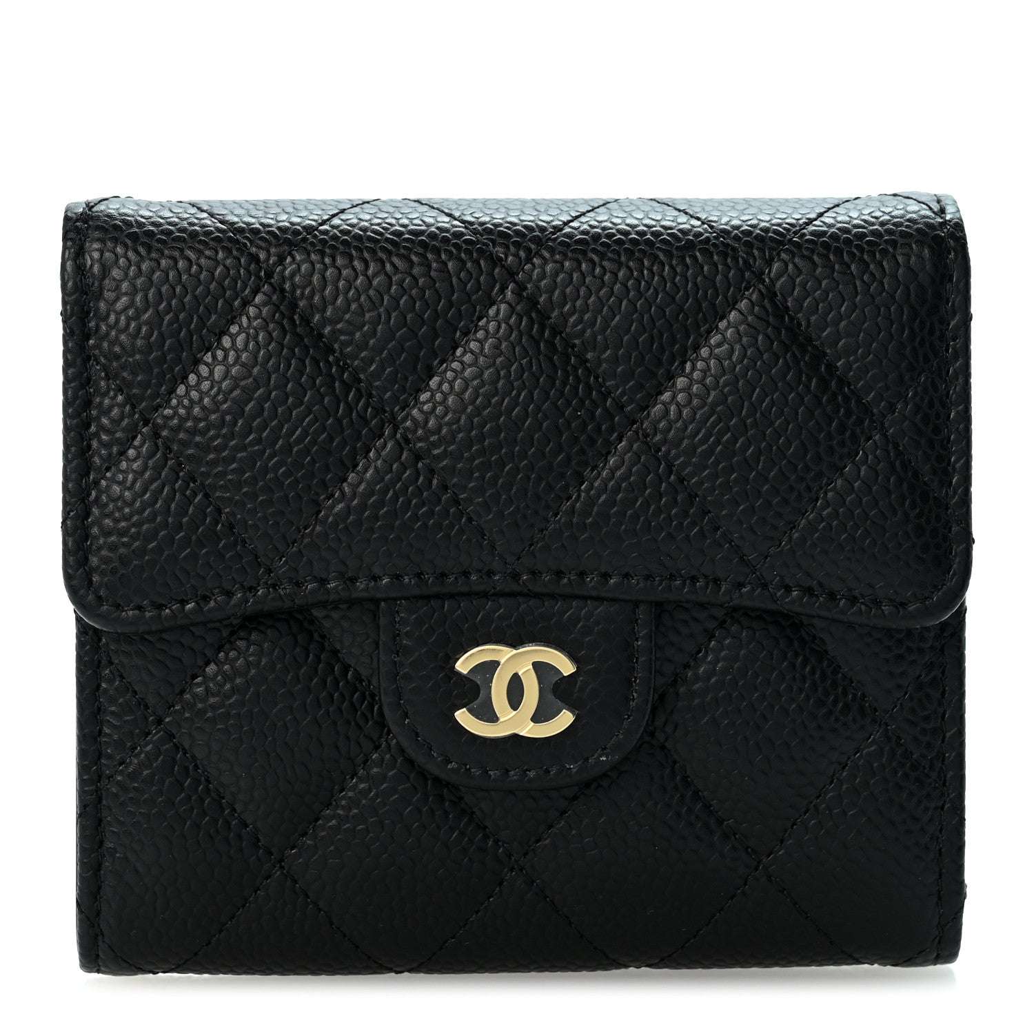 Chanel Caviar Quilted Compact Flap Wallet Black 1 of 9