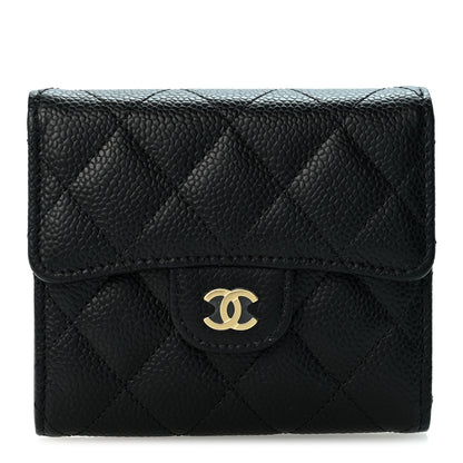 Chanel Caviar Quilted Compact Flap Wallet Black 1 of 9