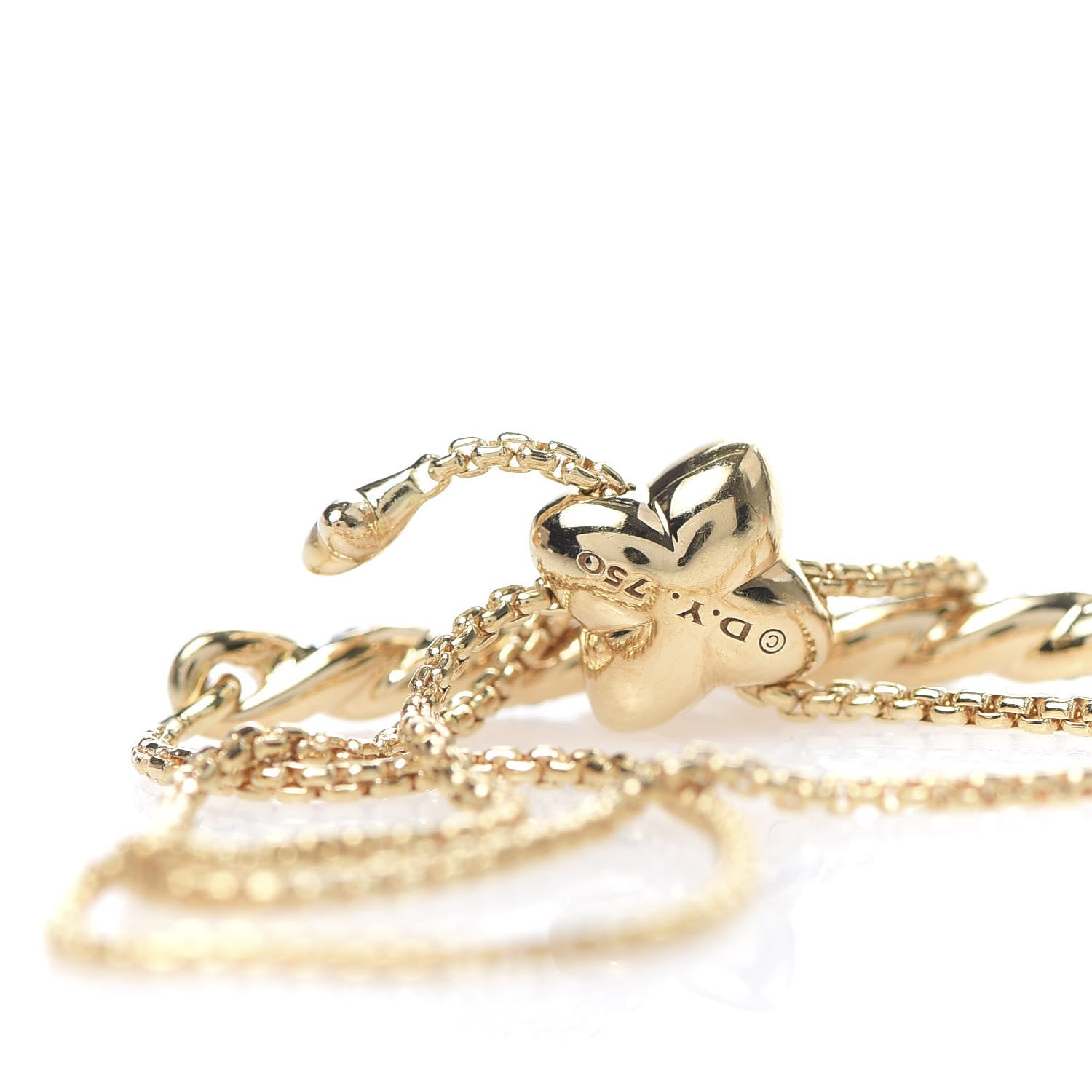 David Yurman 18K Yellow Gold Diamond Paveflex Station Bracelet 5 of 5
