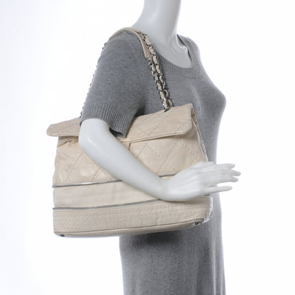 Chanel Calfskin Stitched Large Expandable Flap Bag White 3 of 10