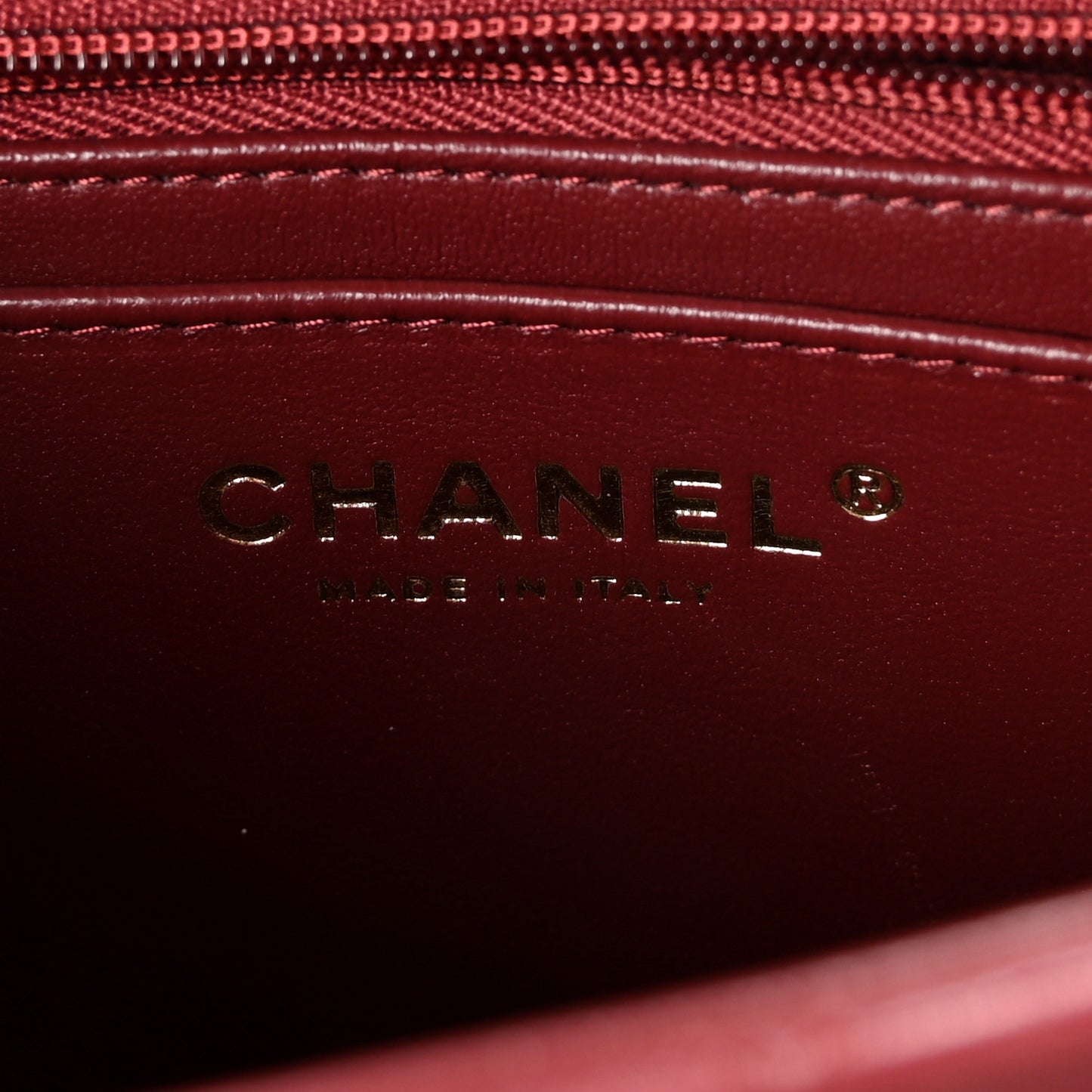 Lambskin Quilted Mini Rectangular Flap Burgundy