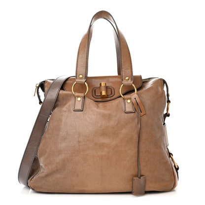 Saint Laurent Glazed Goatskin Muse Messenger Brown 1 of 18