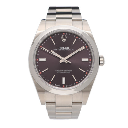 Rolex Stainless Steel 39mm Oyster Perpetual Watch Red Grape 114300 1 of 5