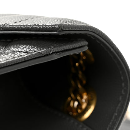 Saint Laurent Grain De Poudre Textured Mixed Matelasse Large Triquilt Monogram Satchel Storm Storm 11 of 11