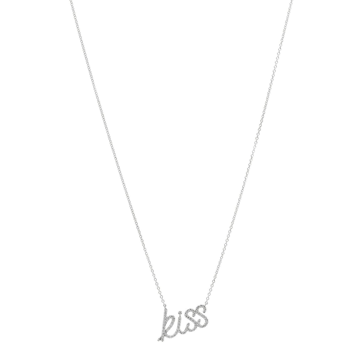 18K White Gold Diamond Small Paloma's Graffiti Kiss Pendant Necklace