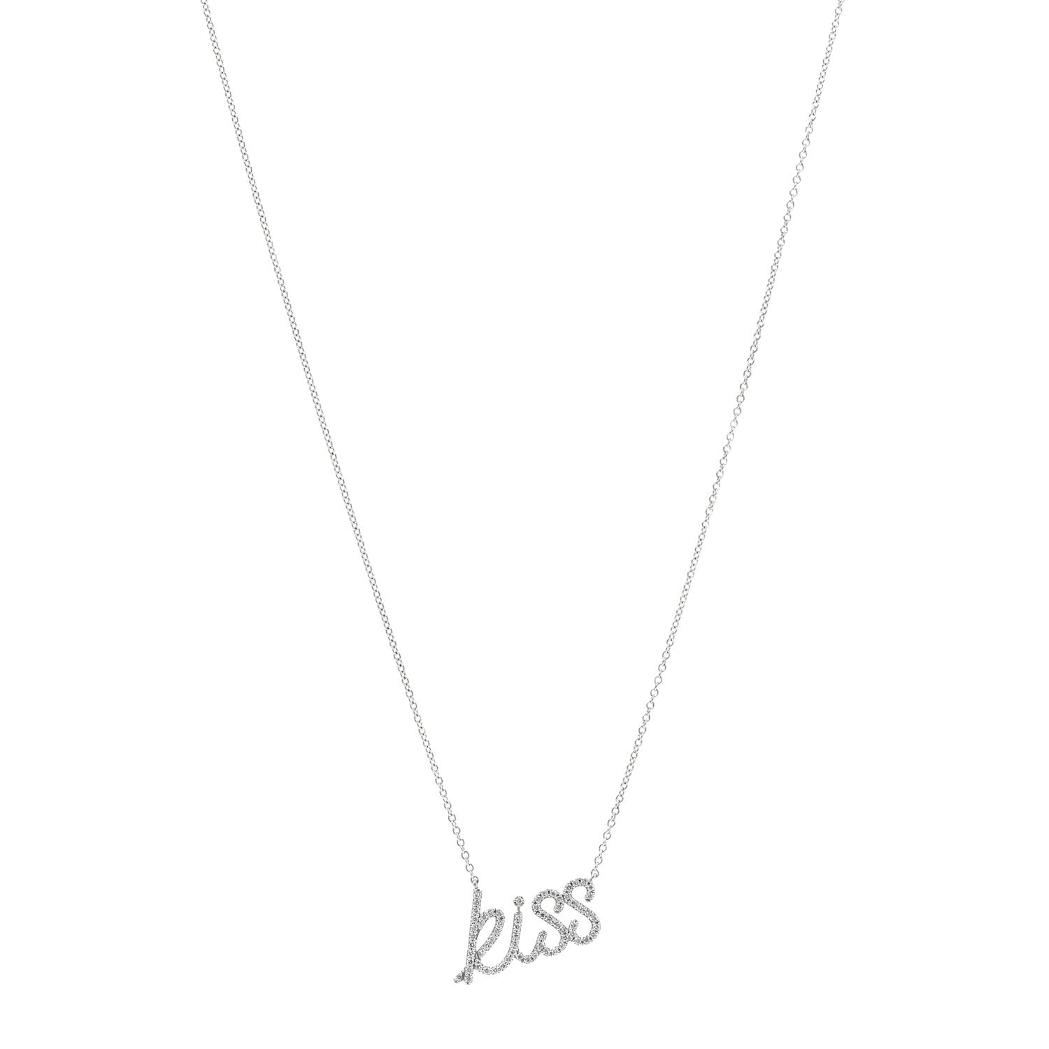 Tiffany 18K White Gold Diamond Small Paloma's Graffiti Kiss Pendant Necklace 1 of 6