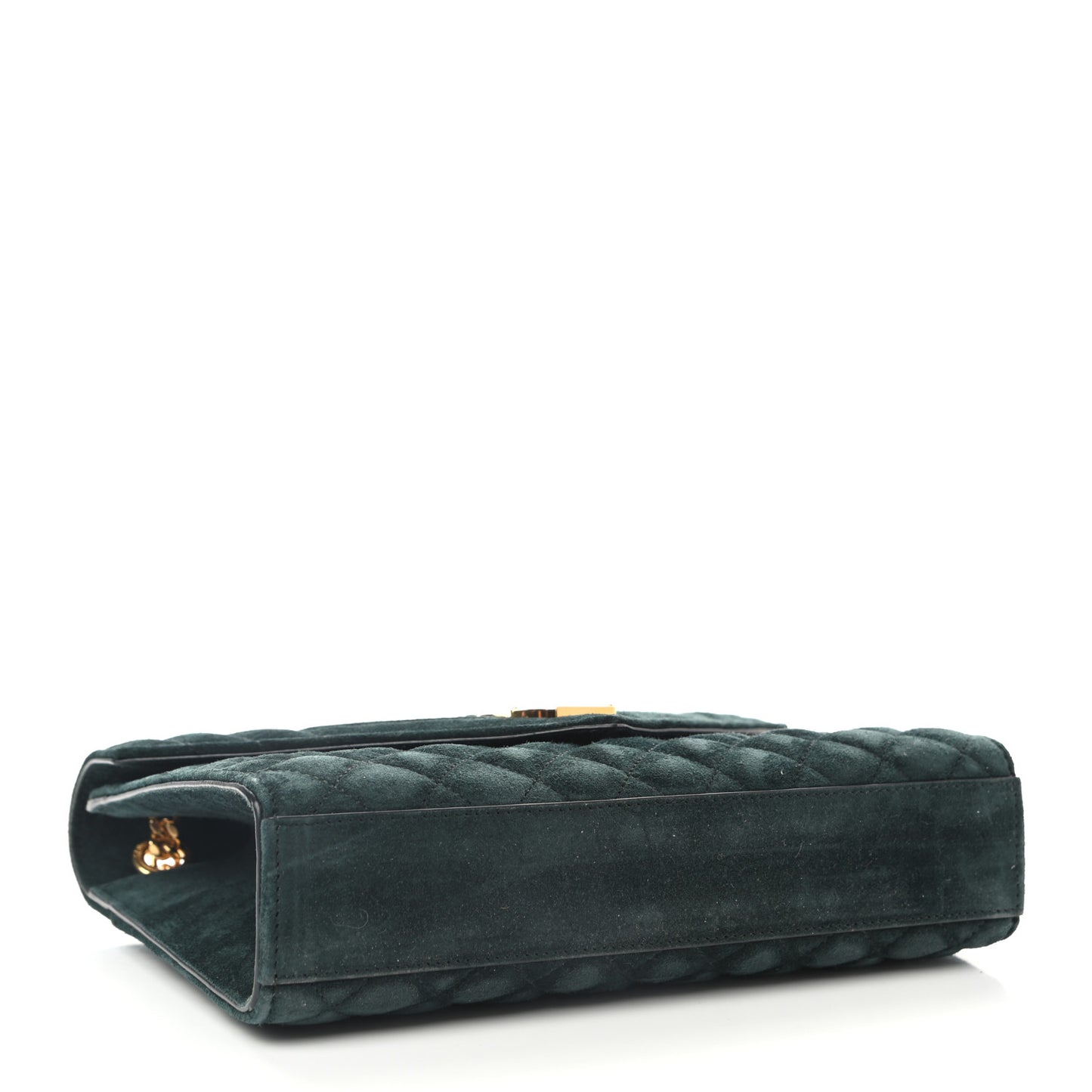 Suede Mixed Matelasse Triquilt Medium Monogram Envelope Satchel Algae