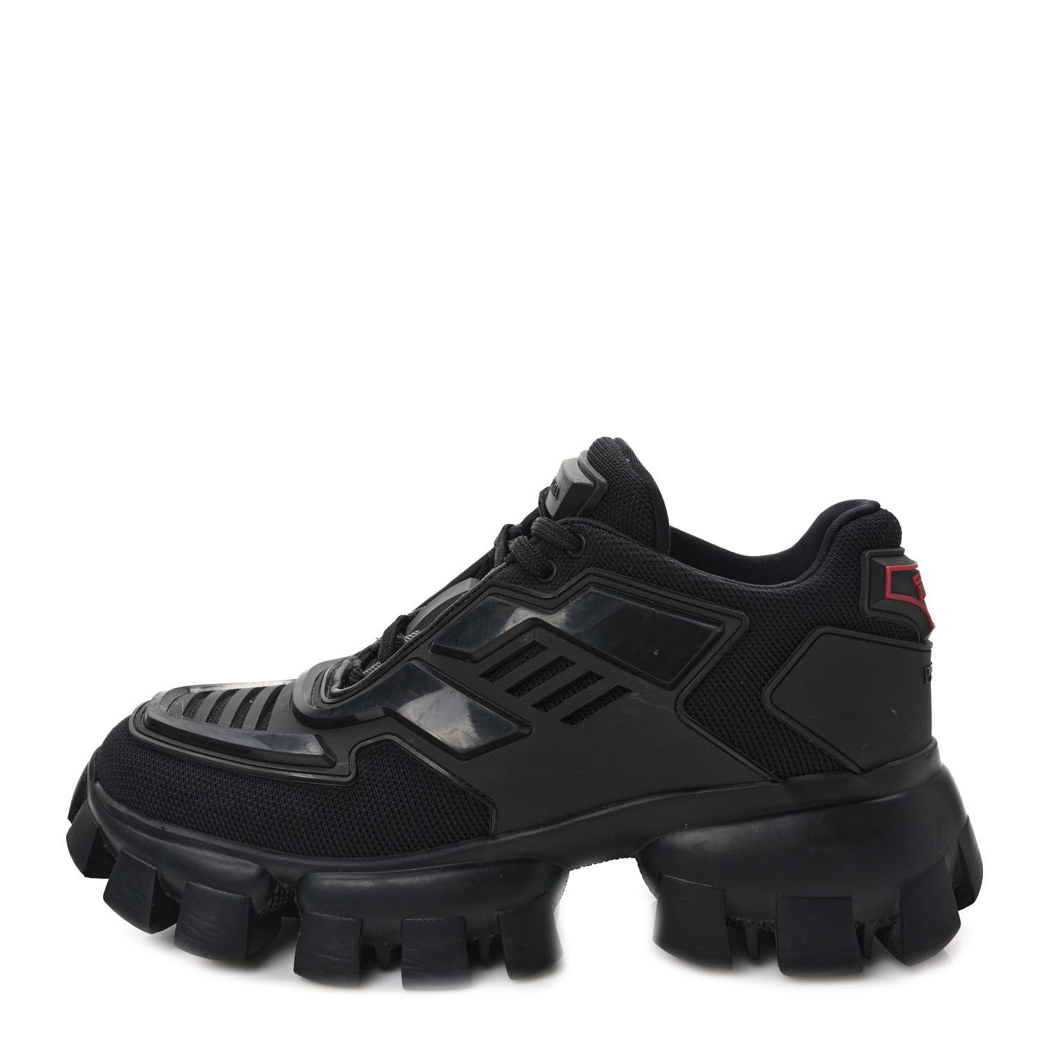 Prada Rubber Technical Knit Fabric Cloudbust Thunder Sneakers 37 Black 1 of 10