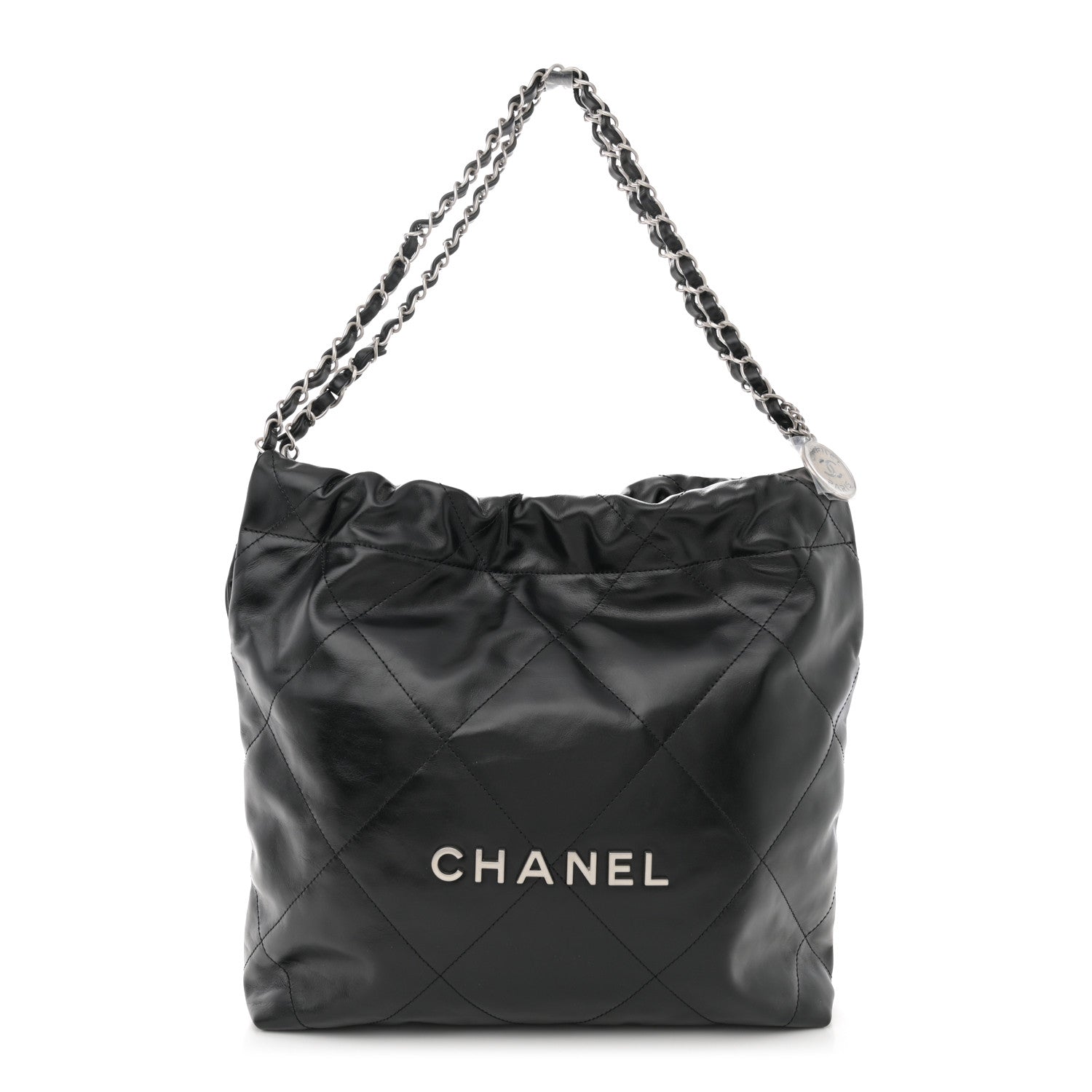 Chanel Shiny Calfskin Quilted Small Chanel 22 Black 1 of 11