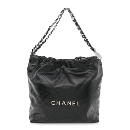 Chanel Shiny Calfskin Quilted Small Chanel 22 Black 1 of 11