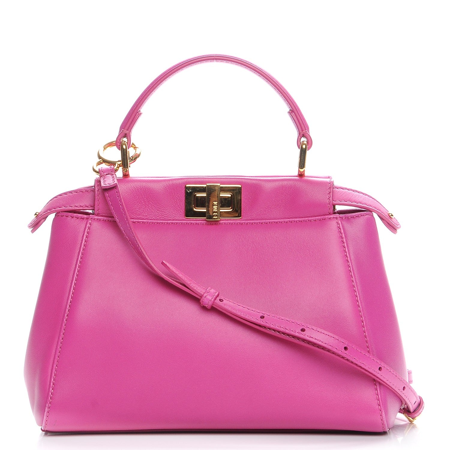 Fendi Nappa Mini Peekaboo Iconic Satchel Magenta 1 of 8