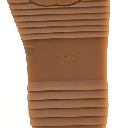 Gucci GG Supreme Monogram Water Flora Angelina Platform Slide Sandals 35 Beige White Multicolor 6 of 9