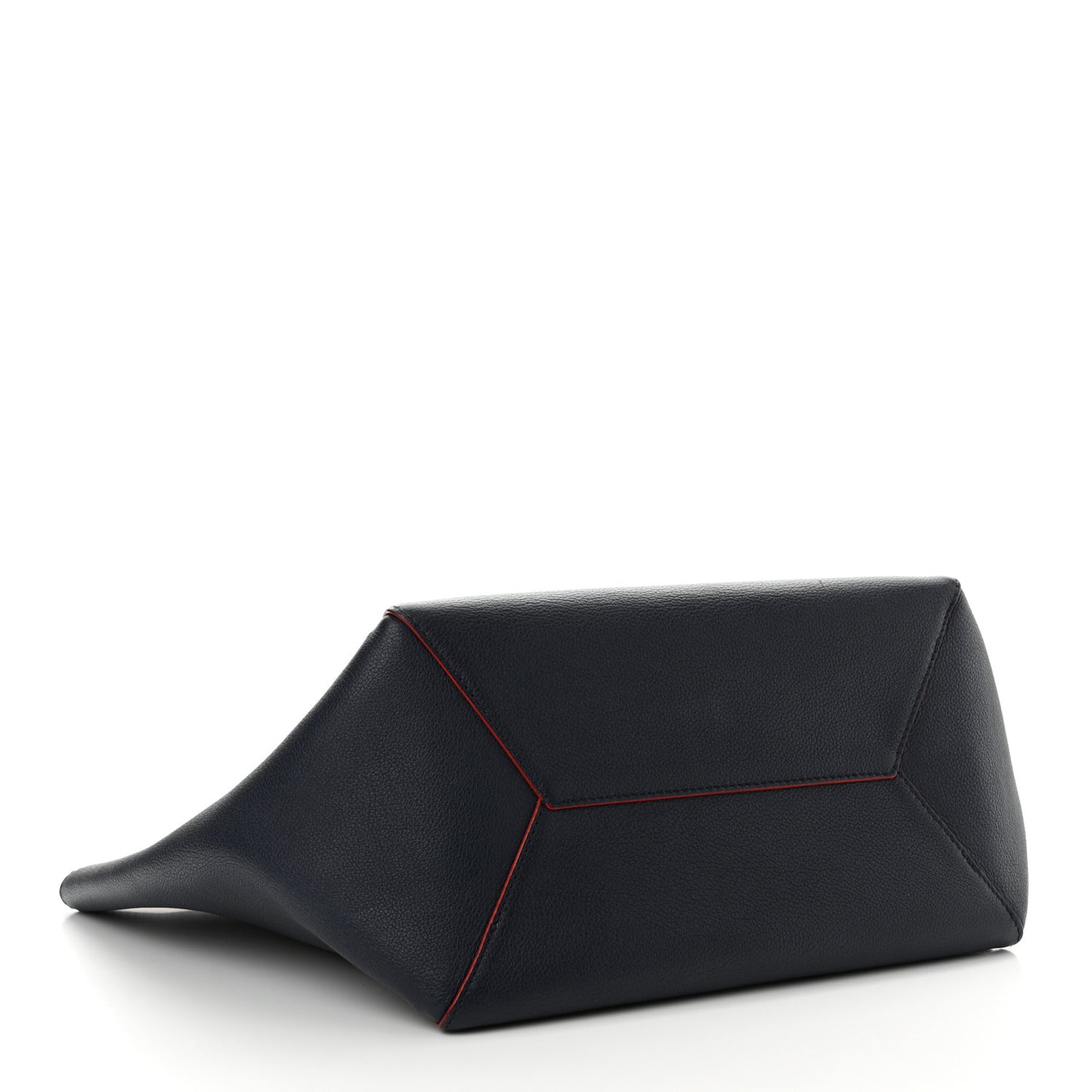 Calfskin Braided Lockme Cabas Marine Rouge