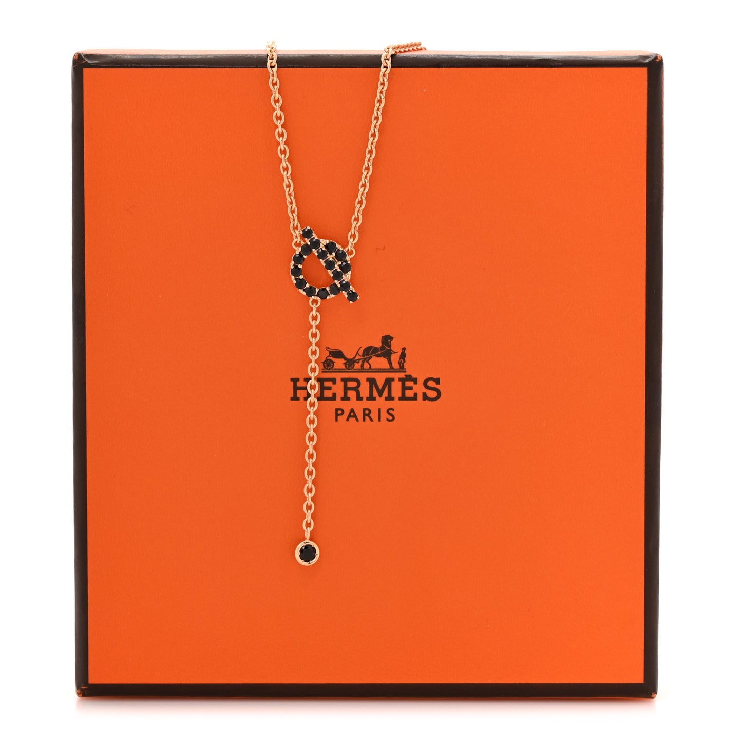 18K Rose Gold Black Spinel Finesse Lariat Necklace