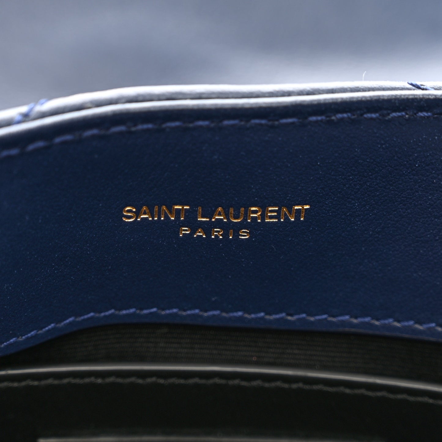 Calfskin Y Quilted Monogram Small Loulou Chain Satchel Blue Charron