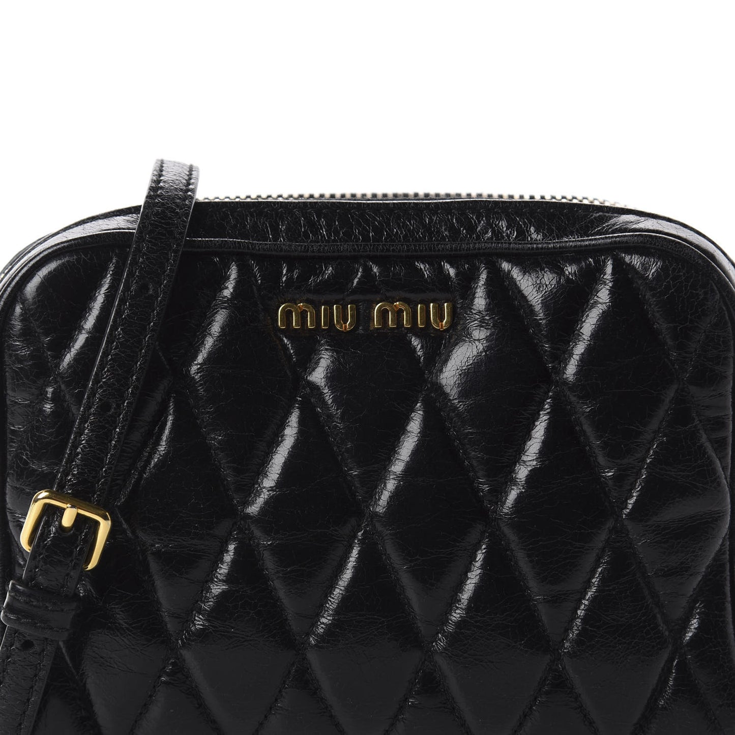 Vitello Shine Quilted Camera Bag Black