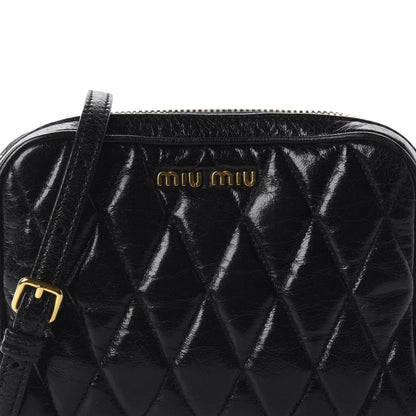Miu Miu Vitello Shine Quilted Camera Bag Black 8 of 8