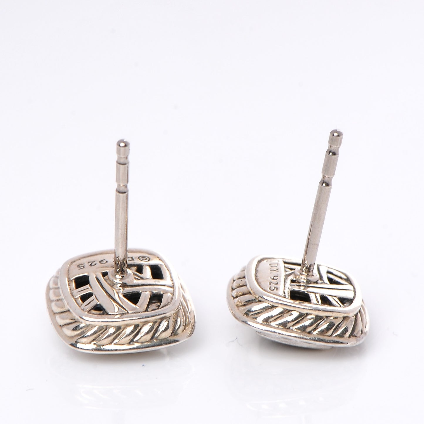 Sterling Silver Diamond Black Onyx 5mm Petite Albion Earrings
