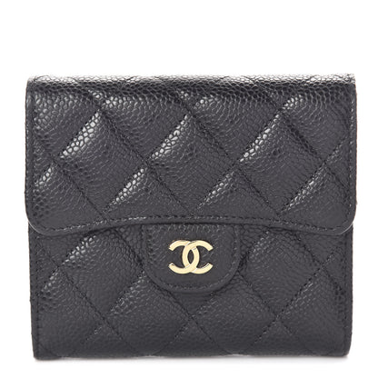 Chanel Caviar Quilted Compact Flap Wallet Black 1 of 8