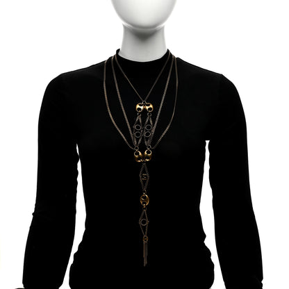 Gucci Metal Marina Link Long Necklace Aged Gold 3 of 5