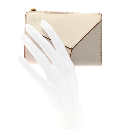 Loewe Calfskin Puzzle Zip Bi-Fold Wallet Ghost Soft White 2 of 7