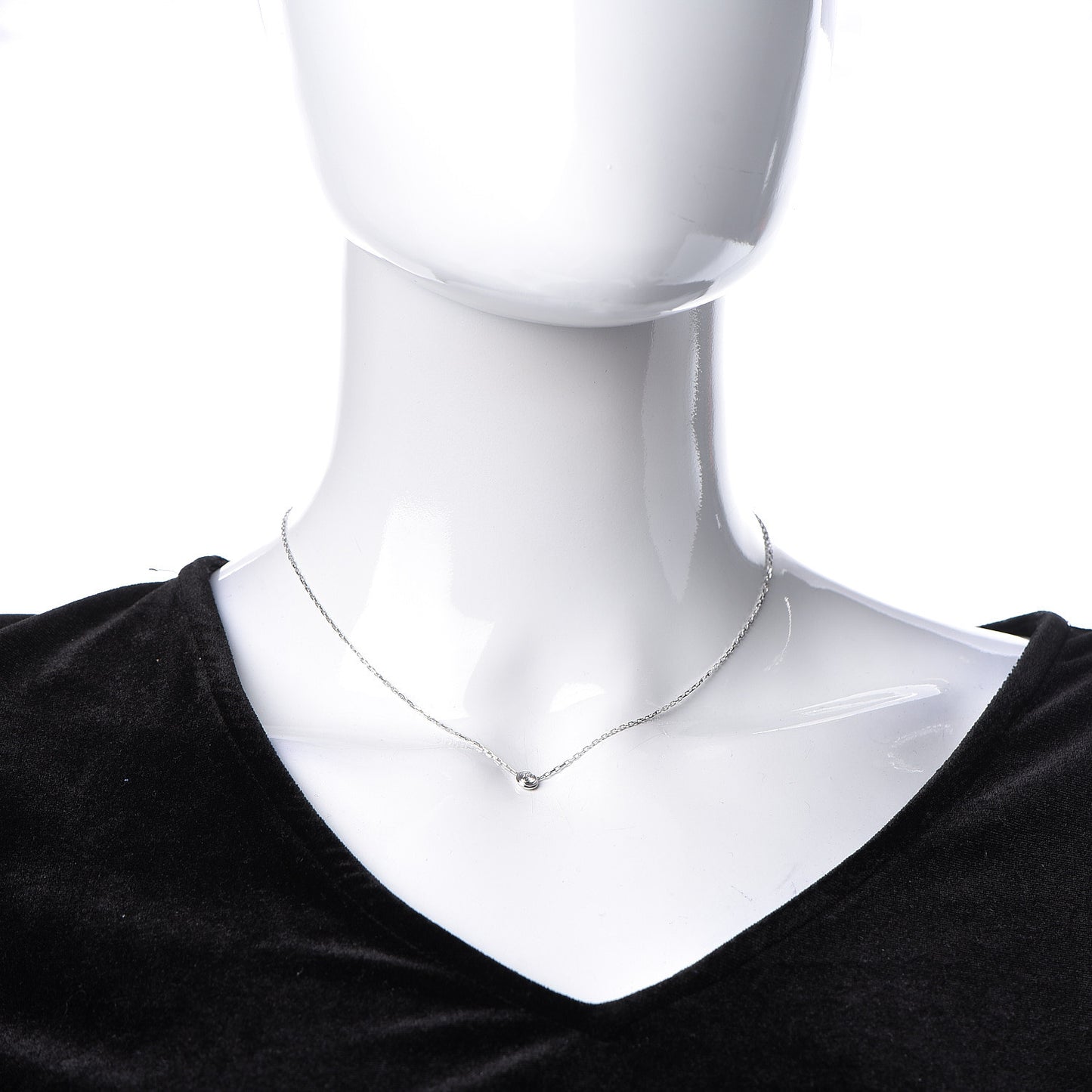 18K White Gold Diamond LM D'Amour Pendant Necklace