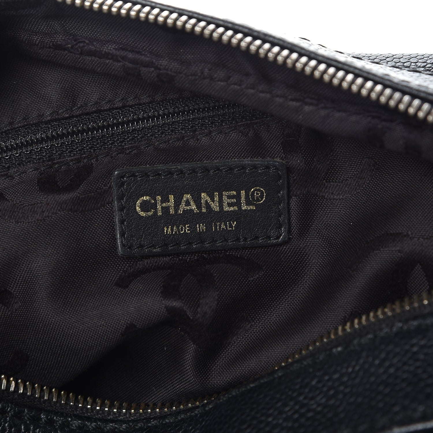 Chanel Caviar CC Wood Chain Hobo Black 6 of 13