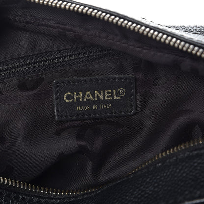 Chanel Caviar CC Wood Chain Hobo Black 6 of 13