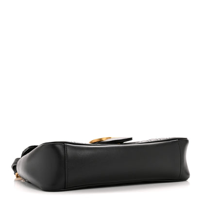 Gucci Calfskin Matelasse Small GG Marmont Shoulder Bag Black 4 of 11