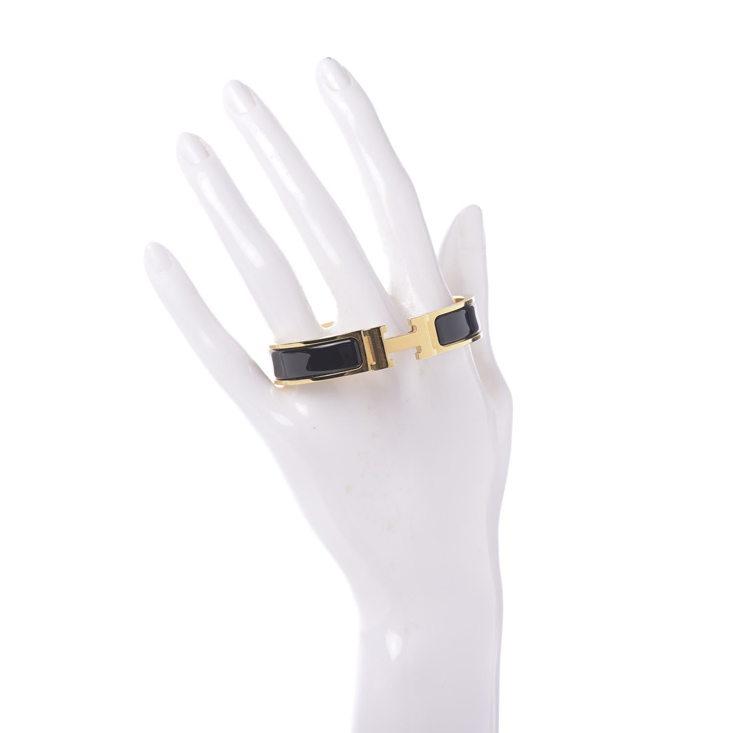 Hermes Enamel Narrow Clic Clac H Bracelet PM Black 2 of 5
