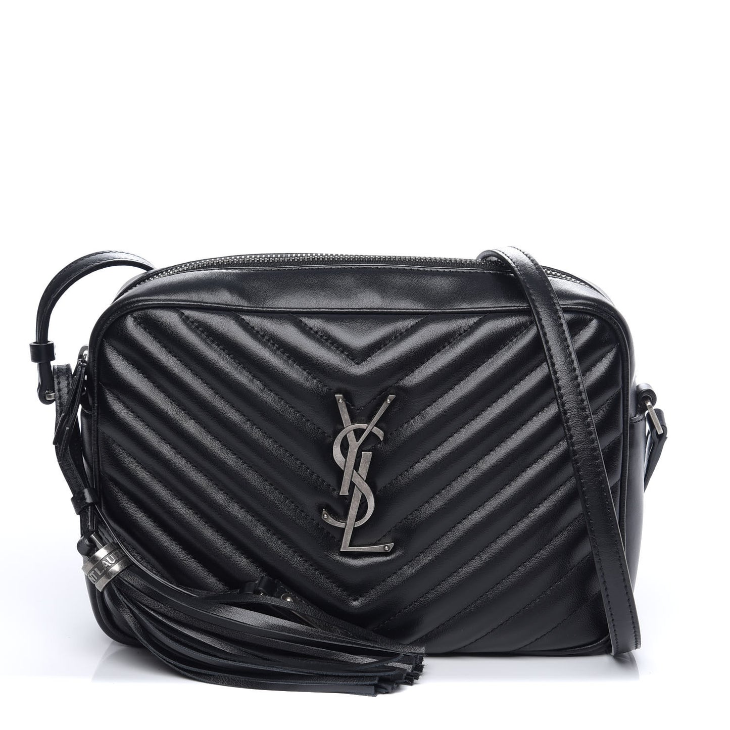 Calfskin Matelasse Monogram Lou Camera Bag Black