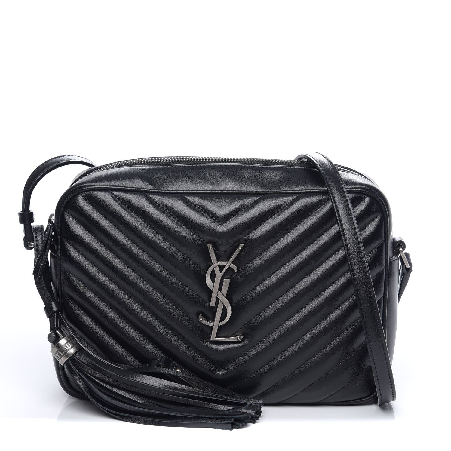 Saint Laurent Calfskin Matelasse Monogram Lou Camera Bag Black 1 of 9