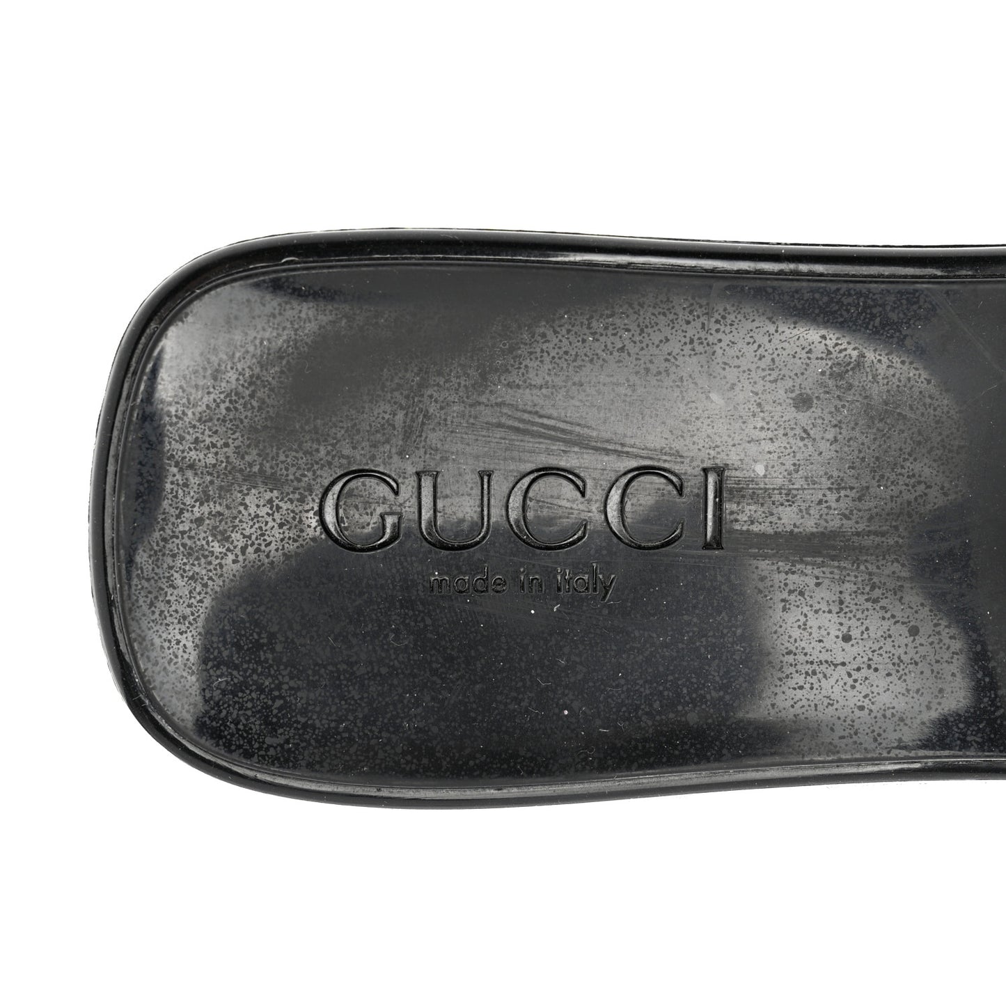 Rubber Gucci Logo Womens Platform 20/60mm Slide Sandals 38 Black