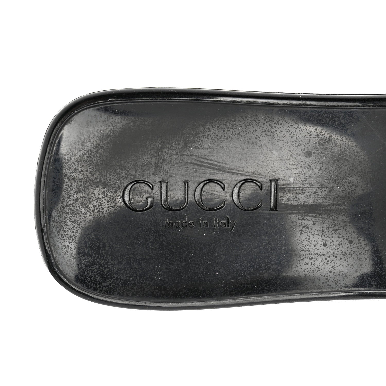 Gucci Rubber Gucci Logo Womens Platform 20/60mm Slide Sandals 38 Black 7 of 8