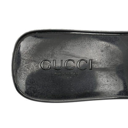 Gucci Rubber Gucci Logo Womens Platform 20/60mm Slide Sandals 38 Black 7 of 8