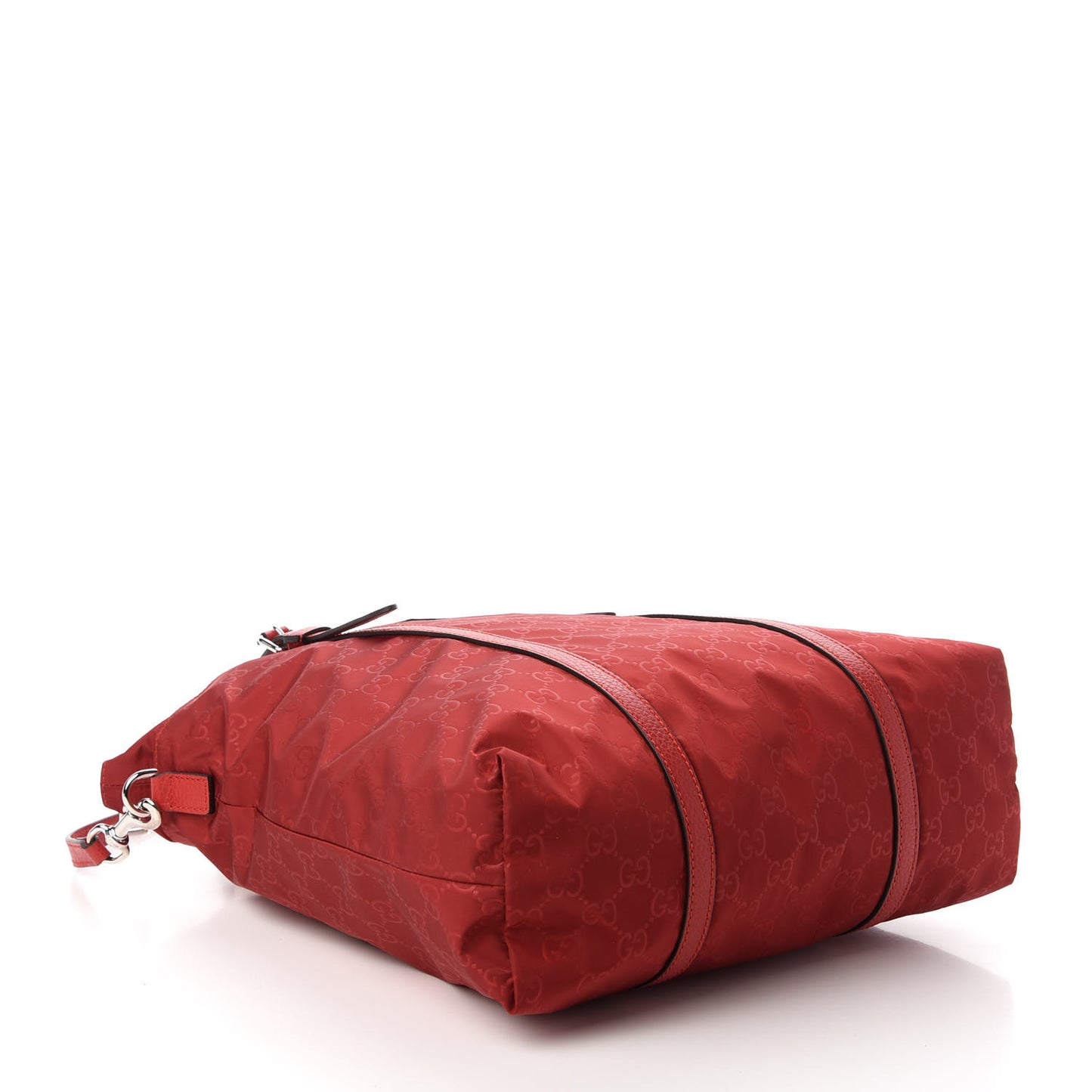 Nylon Monogram Dollar Calfskin Medium Vertical Tote Vibrant Red