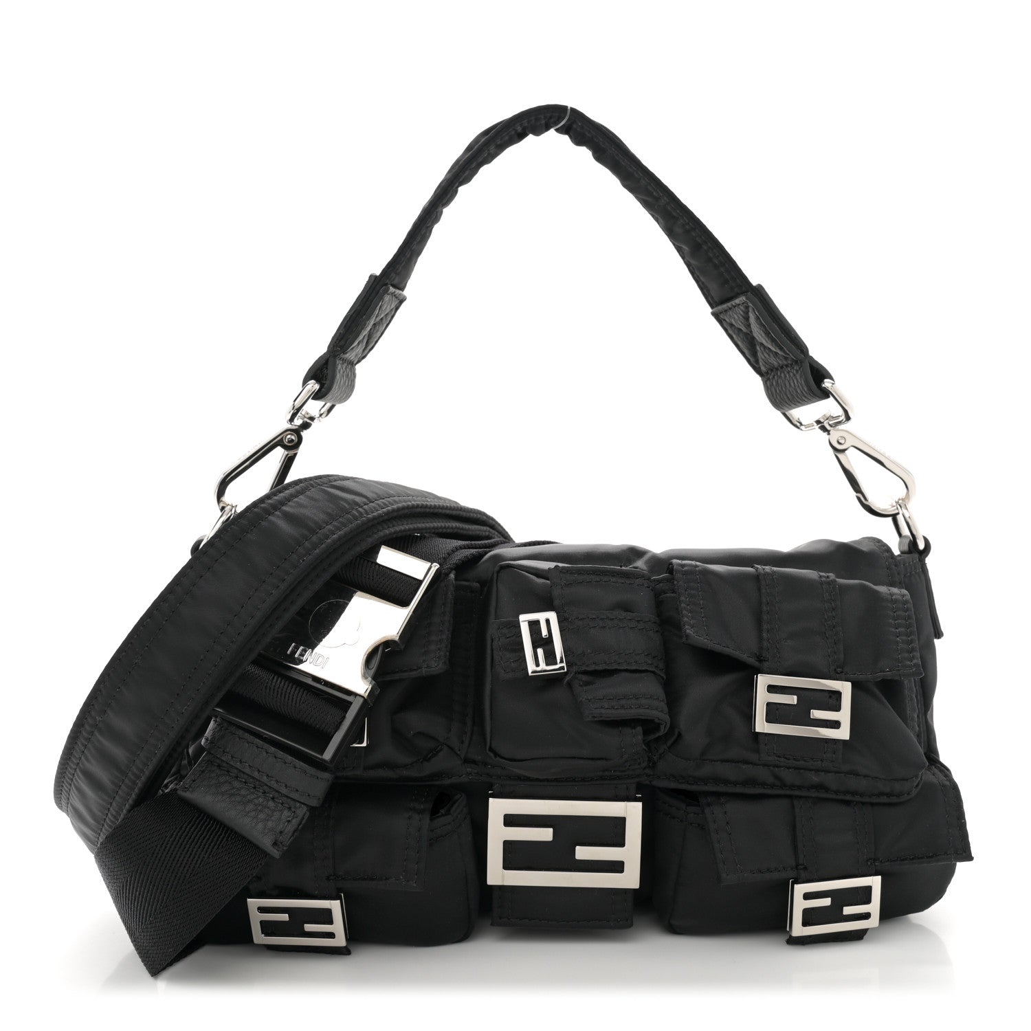 Fendi Econyl Cuoio Romano Multipocket Baguette Black 1 of 10