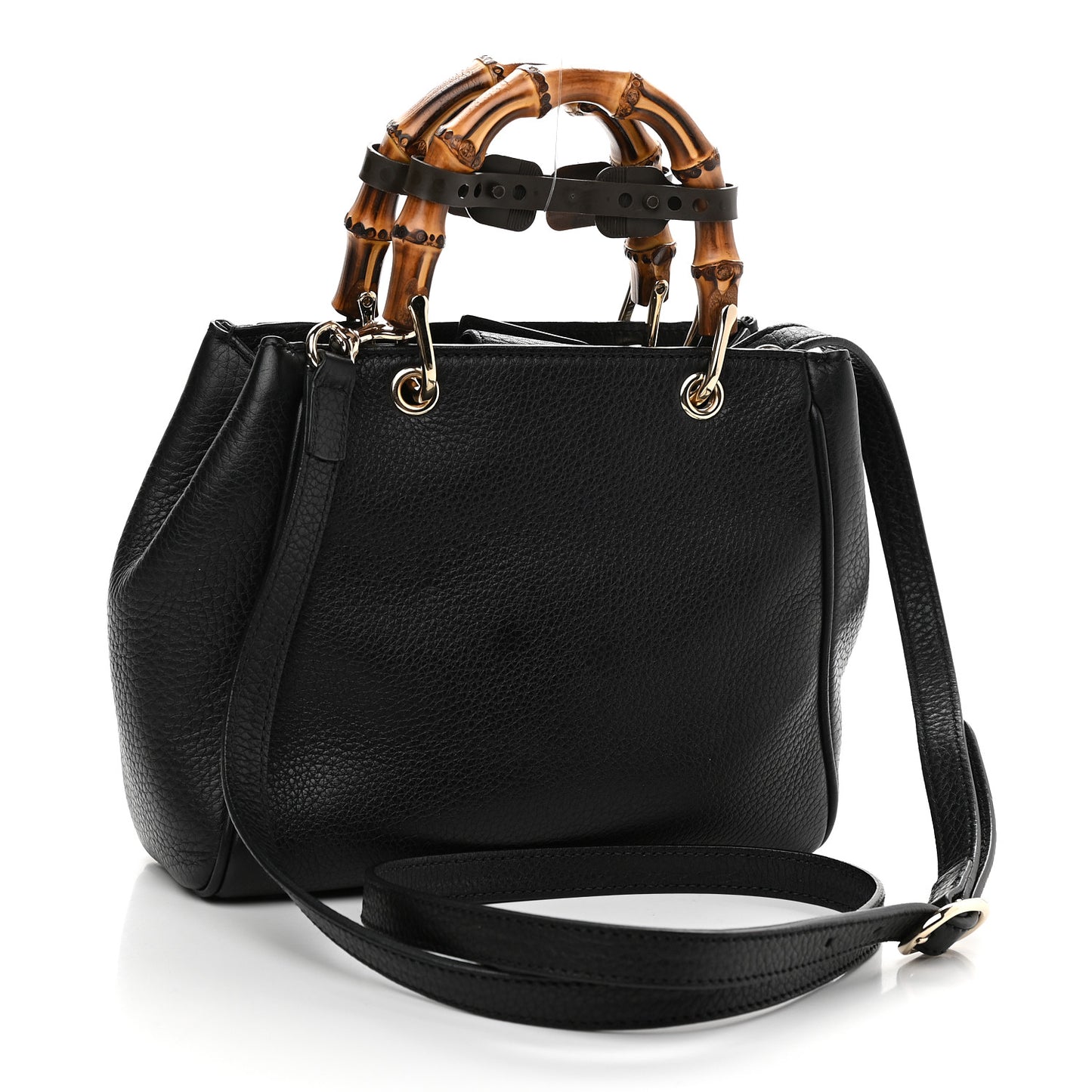 Cellarius Calfskin Mini Bamboo Shopper Tote Black