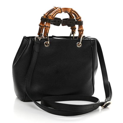 Gucci Cellarius Calfskin Mini Bamboo Shopper Tote Black 3 of 9