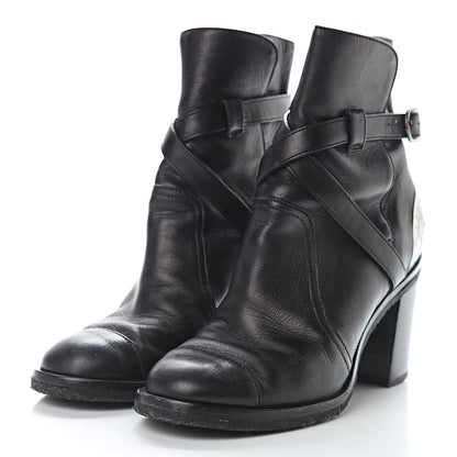 Chanel Lambskin CC Buckle Short Boots 36.5 Black 3 of 11