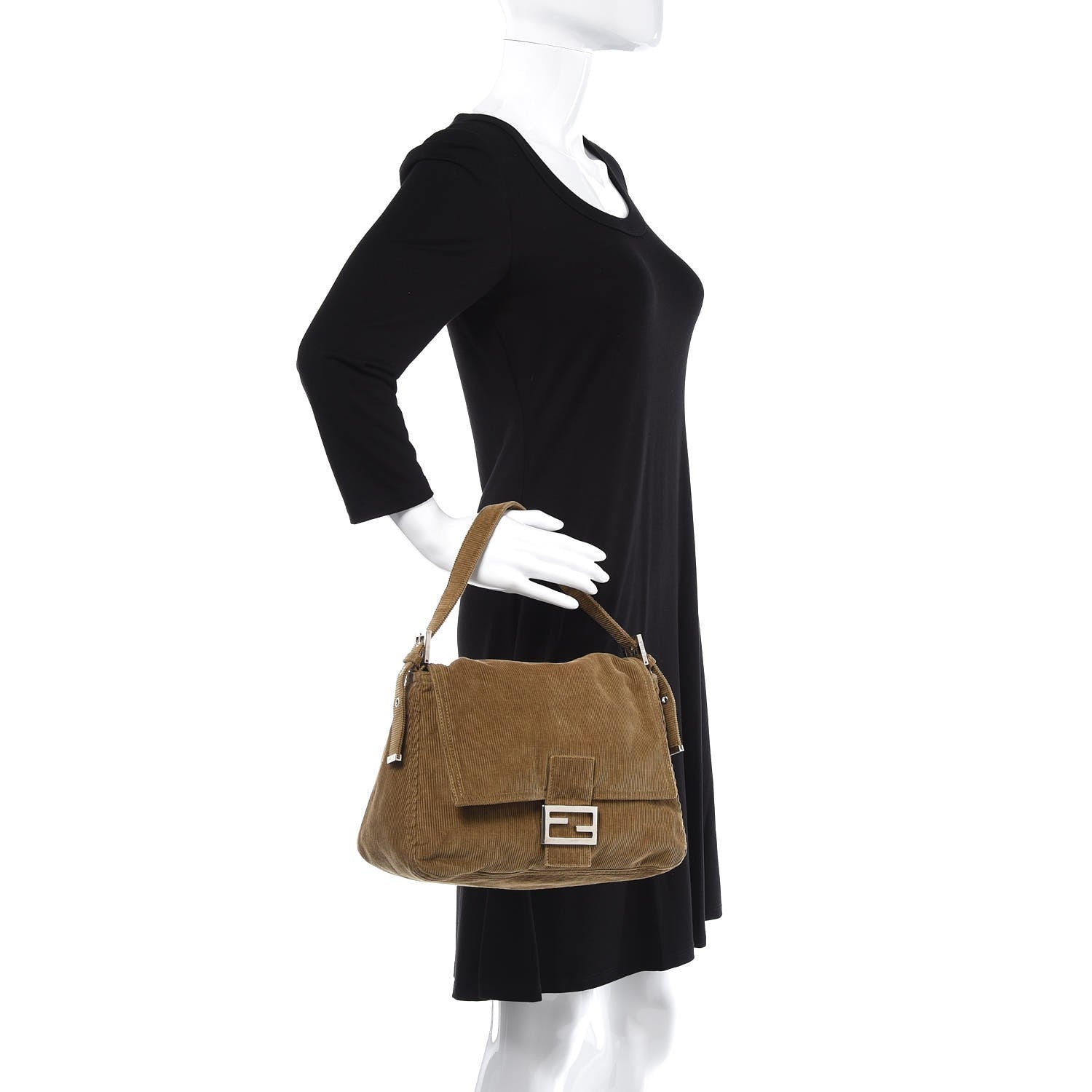 Fendi Corduroy Mama Baguette Beige 2 of 9