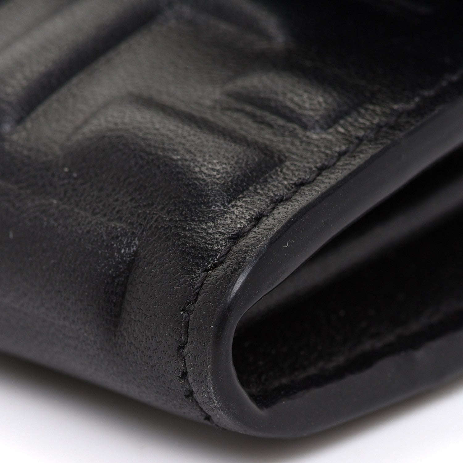 Fendi Nappa Matisse FF Embossed Continental Wallet On Chain Black 10 of 11