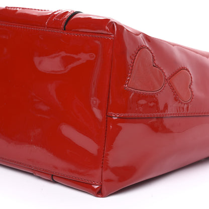 Dolce & Gabbana Vernice Vitello Heart Shopping Tote Red 7 of 11