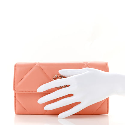 Chanel Lambskin Quilted Chanel 19 Flap Wallet Light Pink 2 of 9