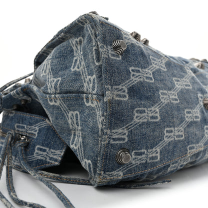 Balenciaga Denim BB Monogram Neo Cagole City Handbag Blue 10 of 17
